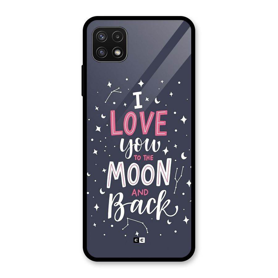 Love To The Moon Glass Back Case for Galaxy A22 5G