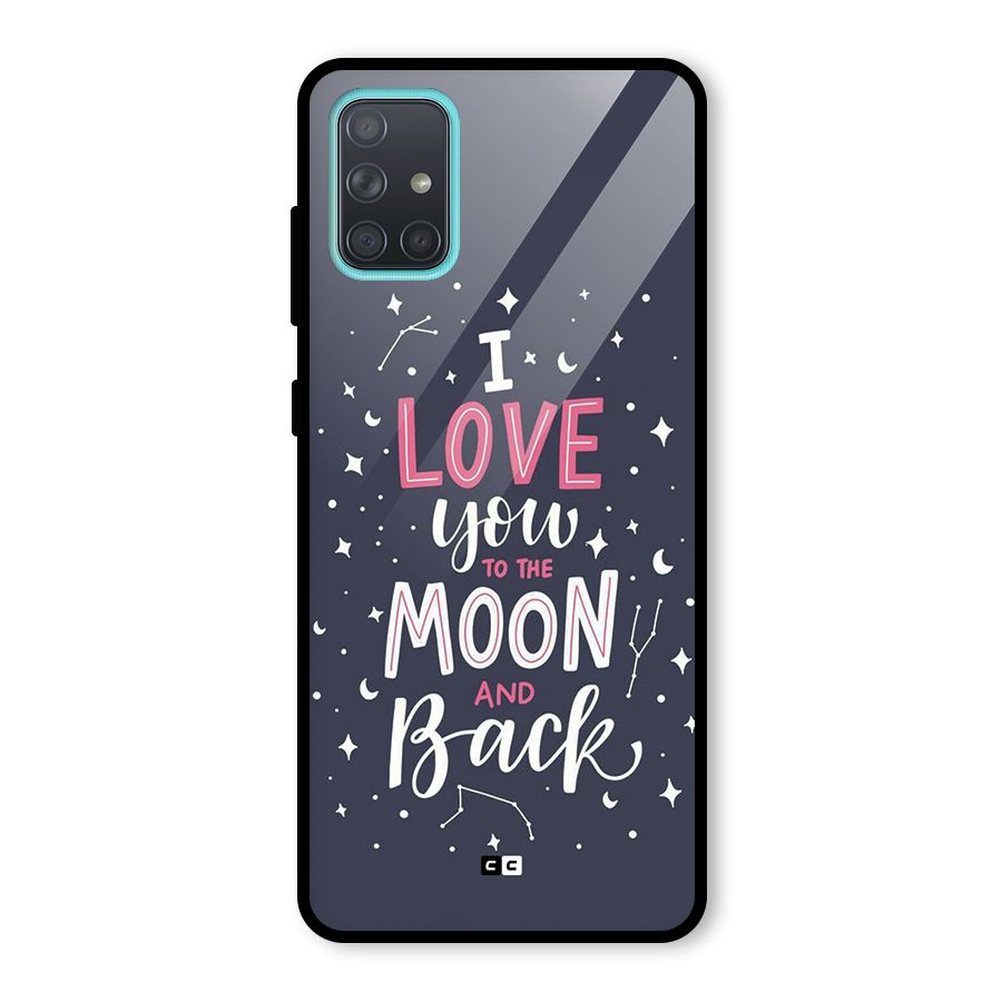 Love To The Moon Glass Back Case for Galaxy A71