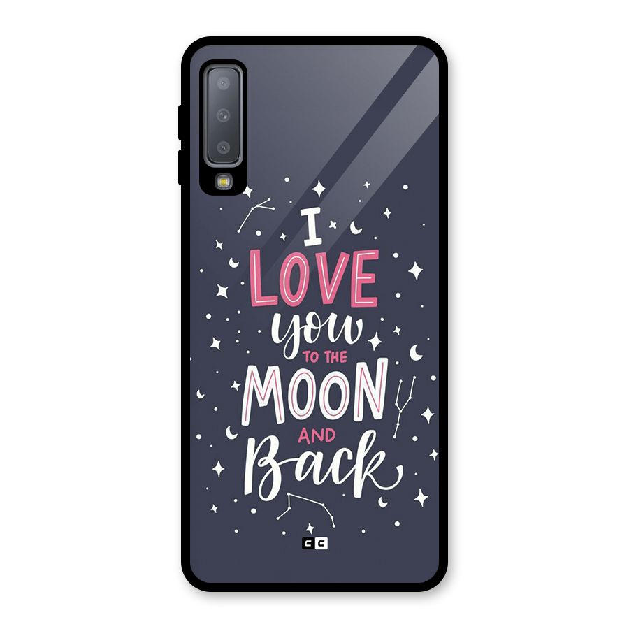 Love To The Moon Glass Back Case for Galaxy A7 (2018)