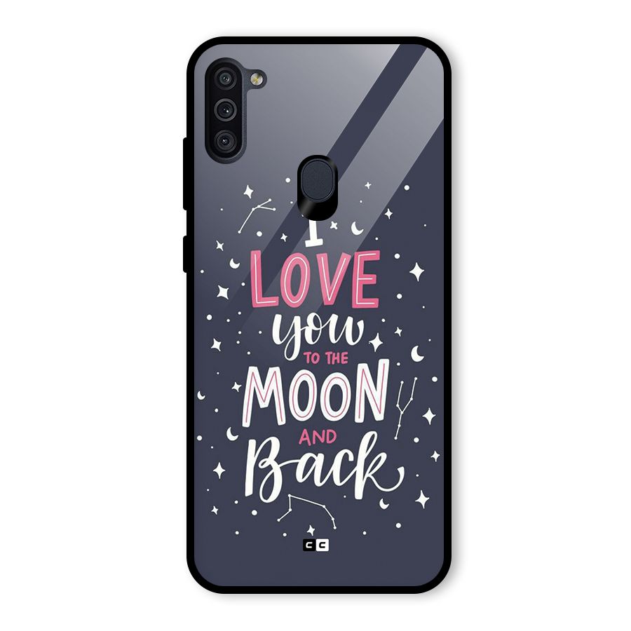 Love To The Moon Glass Back Case for Galaxy M11