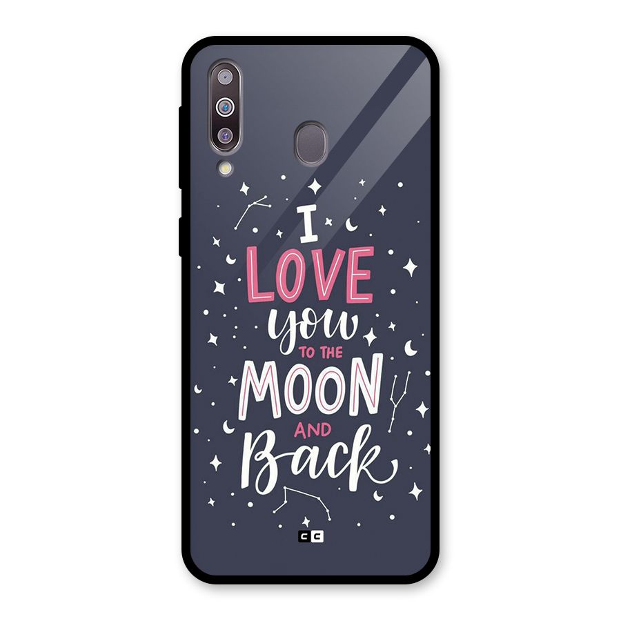 Love To The Moon Glass Back Case for Galaxy M30