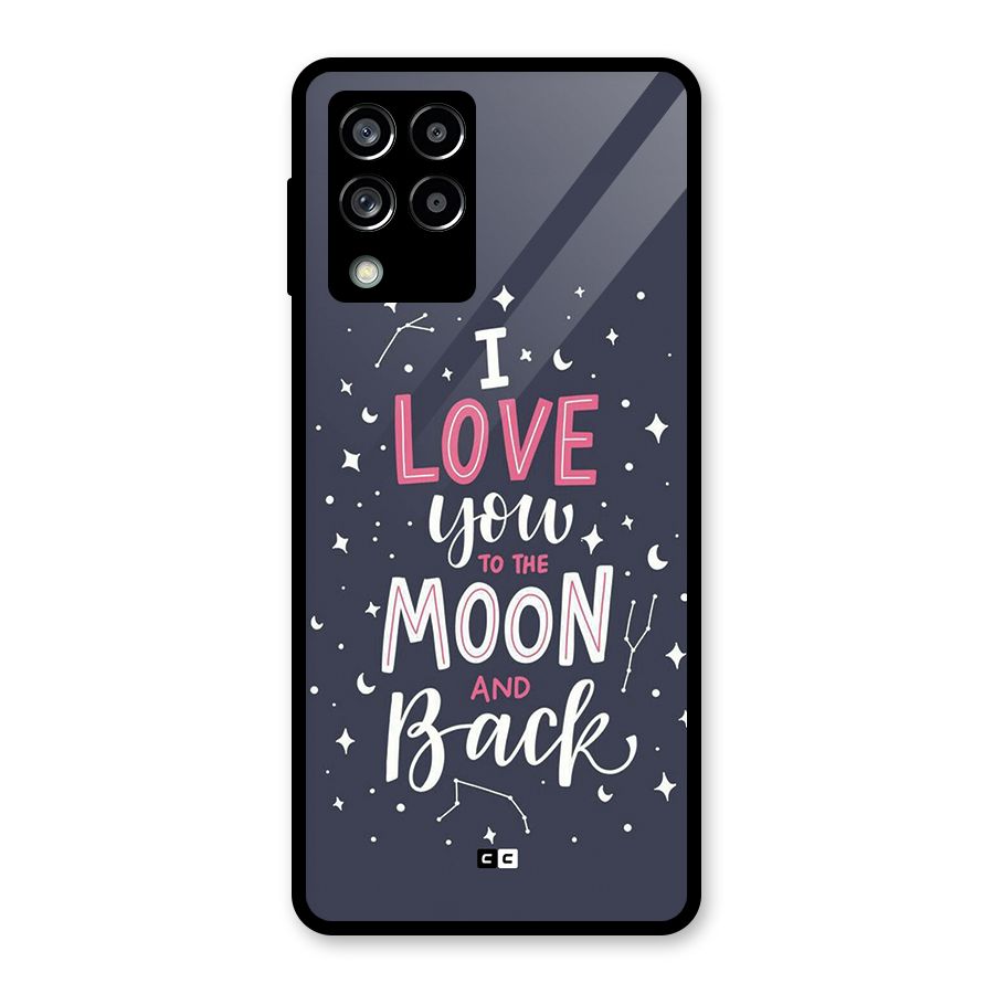 Love To The Moon Glass Back Case for Galaxy M53 5G