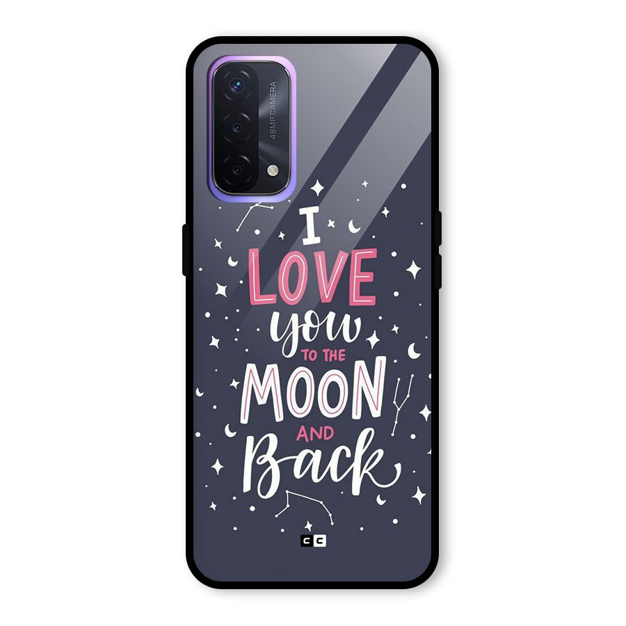 Love To The Moon Glass Back Case for Oppo A74 5G