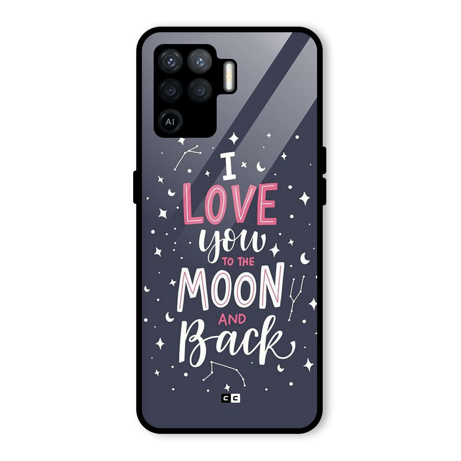 Love To The Moon Glass Back Case for Oppo F19 Pro
