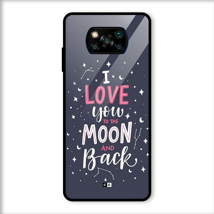 Love To The Moon Glass Back Case for Poco X3