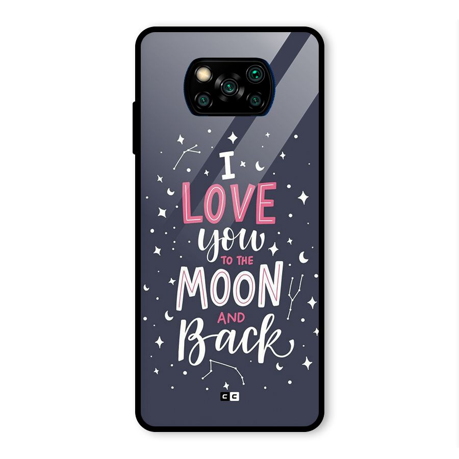 Love To The Moon Glass Back Case for Poco X3 Pro