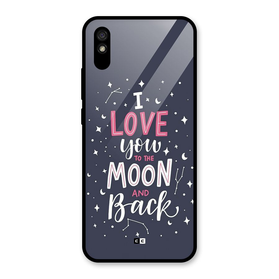 Love To The Moon Glass Back Case for Redmi 9A