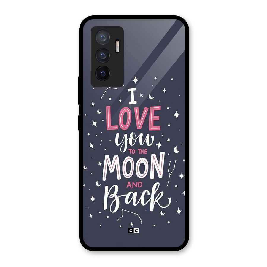 Love To The Moon Glass Back Case for Vivo V23e