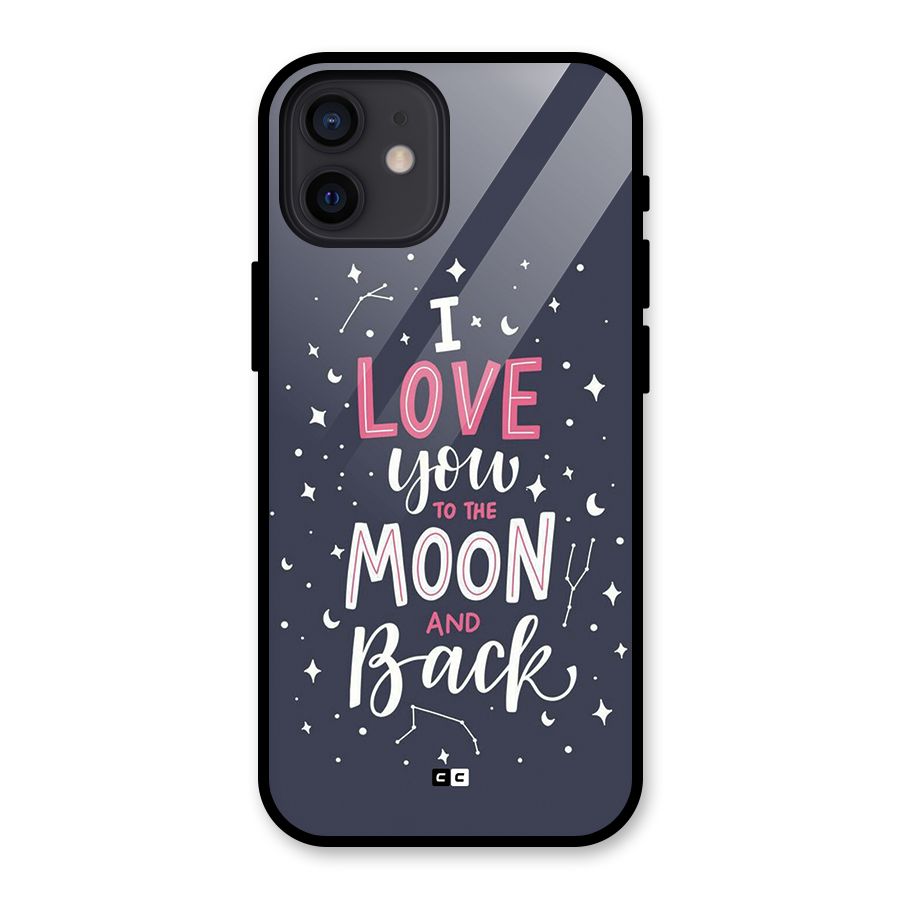 Love To The Moon Glass Back Case for iPhone 12