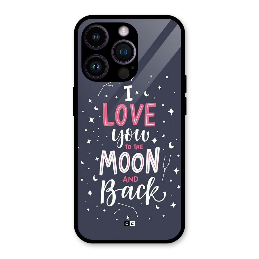 Love To The Moon Glass Back Case for iPhone 14 Pro