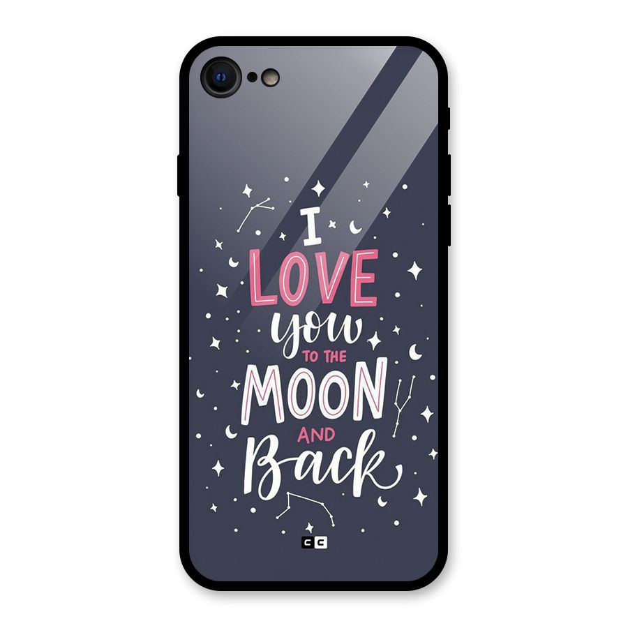 Love To The Moon Glass Back Case for iPhone 8