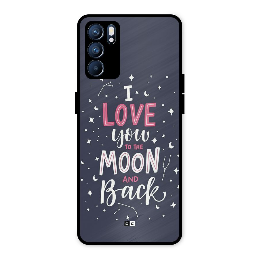 Love To The Moon Metal Back Case for Oppo Reno6 5G