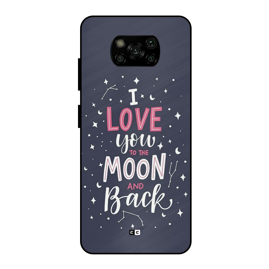 Love To The Moon Metal Back Case for Poco X3