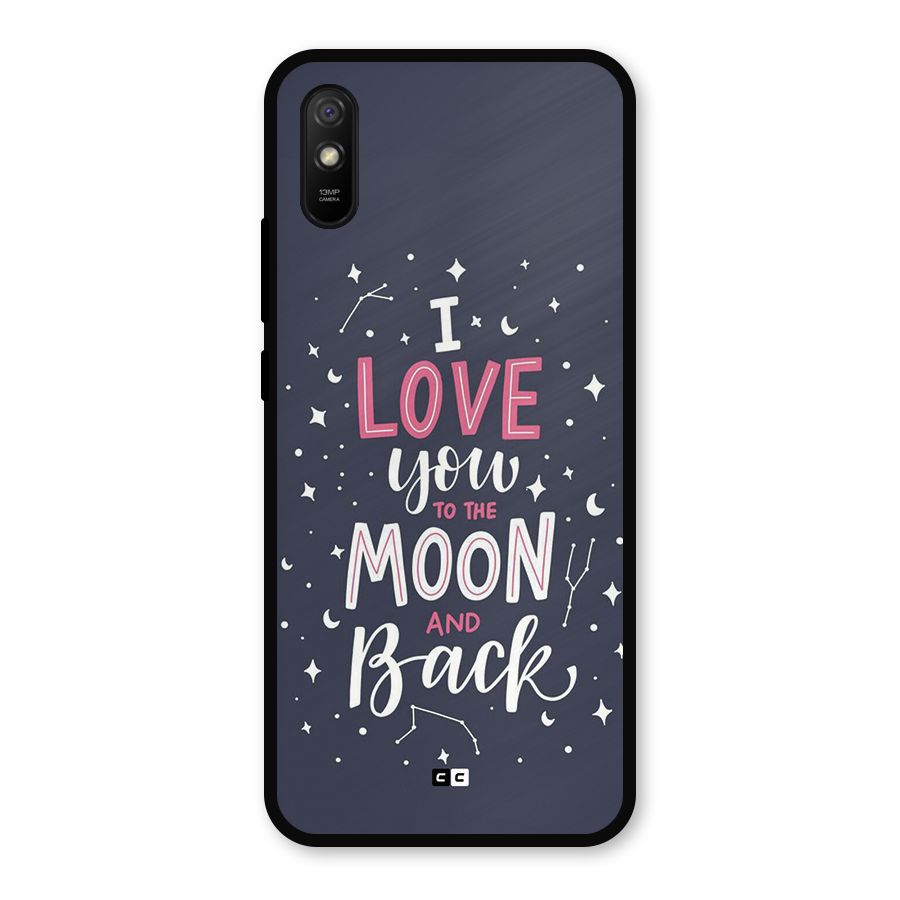 Love To The Moon Metal Back Case for Redmi 9a
