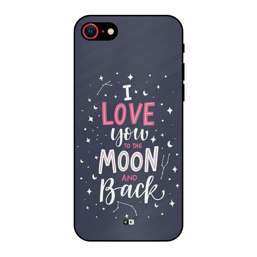 Love To The Moon Metal Back Case for iPhone SE 2020