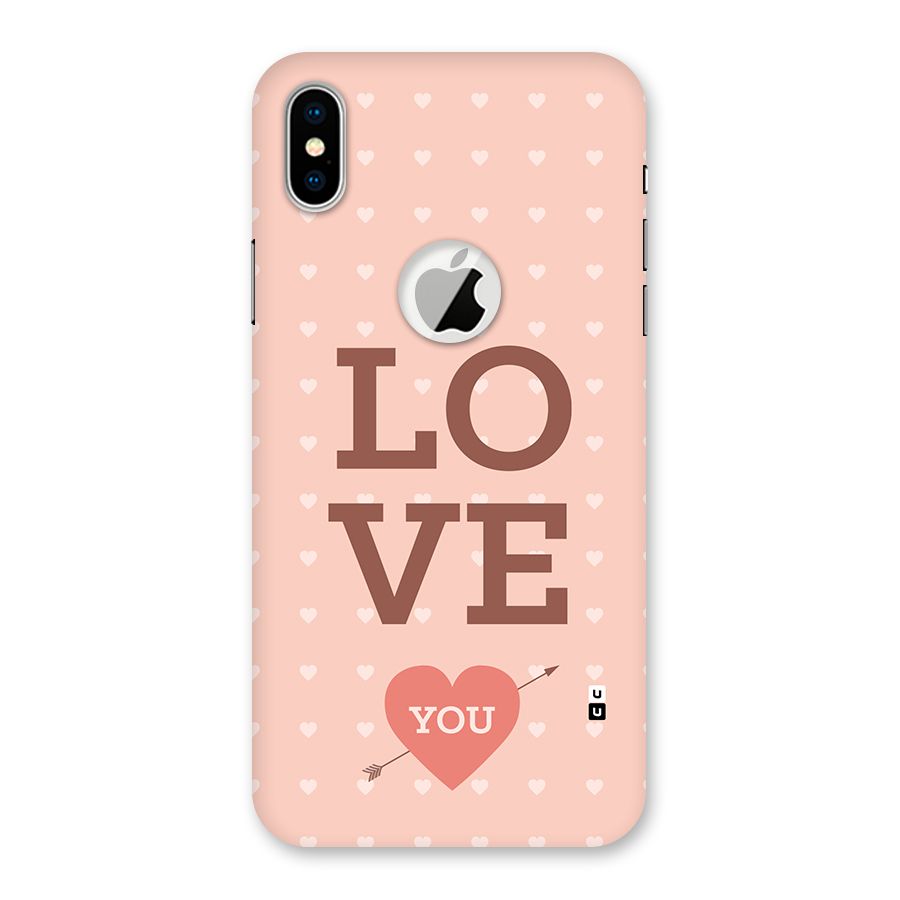 Love You Hearts Back Case for iPhone X Logo Cut