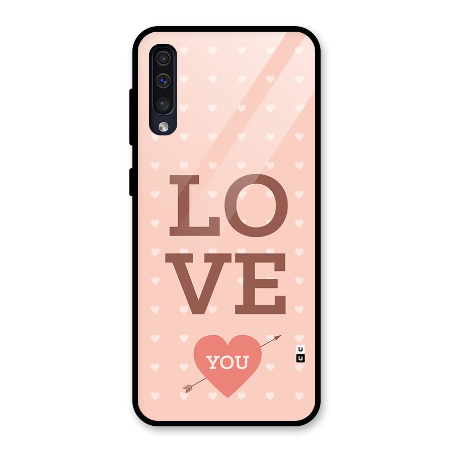 Love You Hearts Glass Back Case for Galaxy A50s