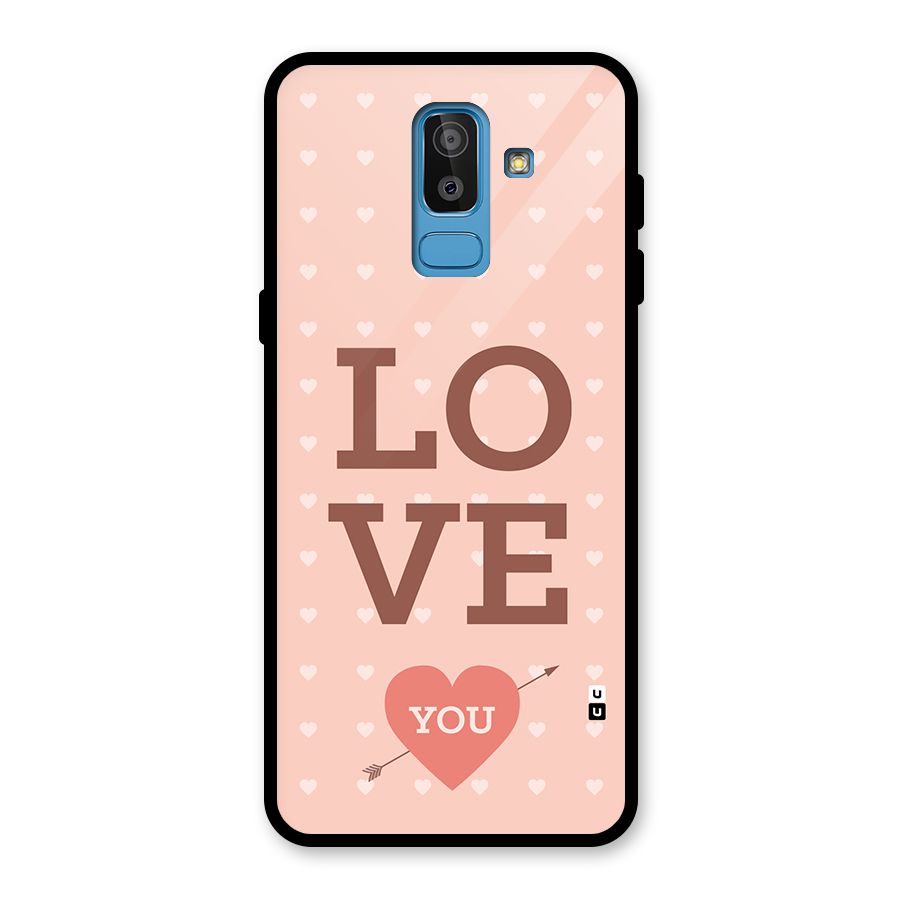 Love You Hearts Glass Back Case for Galaxy J8