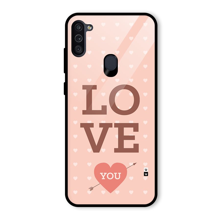 Love You Hearts Glass Back Case for Galaxy M11