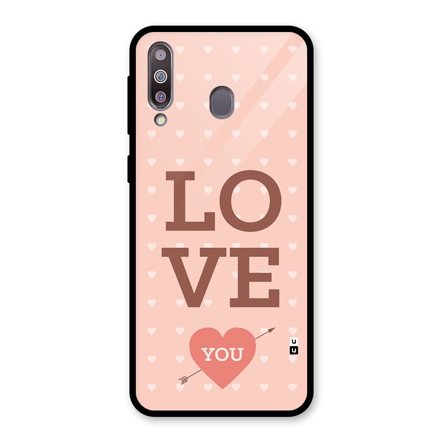 Love You Hearts Glass Back Case for Galaxy M30