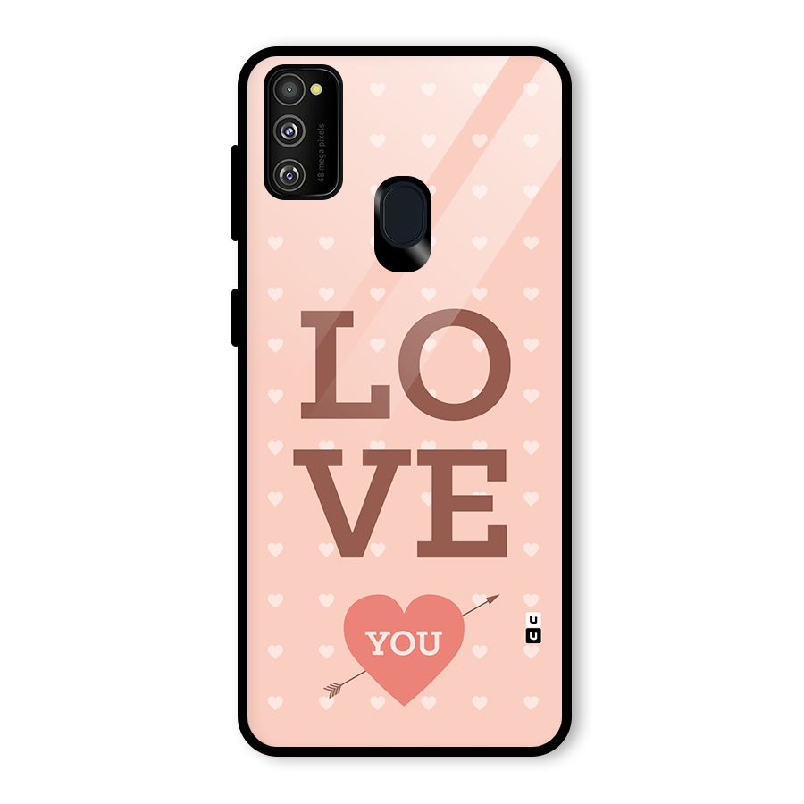 Love You Hearts Glass Back Case for Galaxy M30s