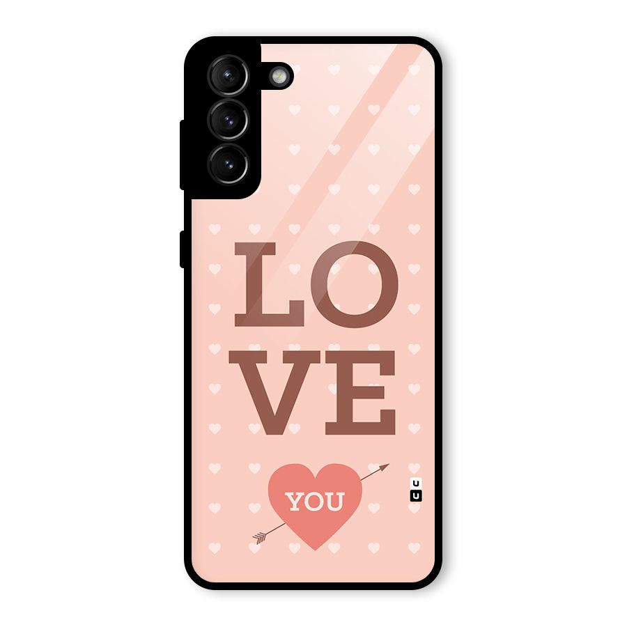Love You Hearts Glass Back Case for Galaxy S21 Plus