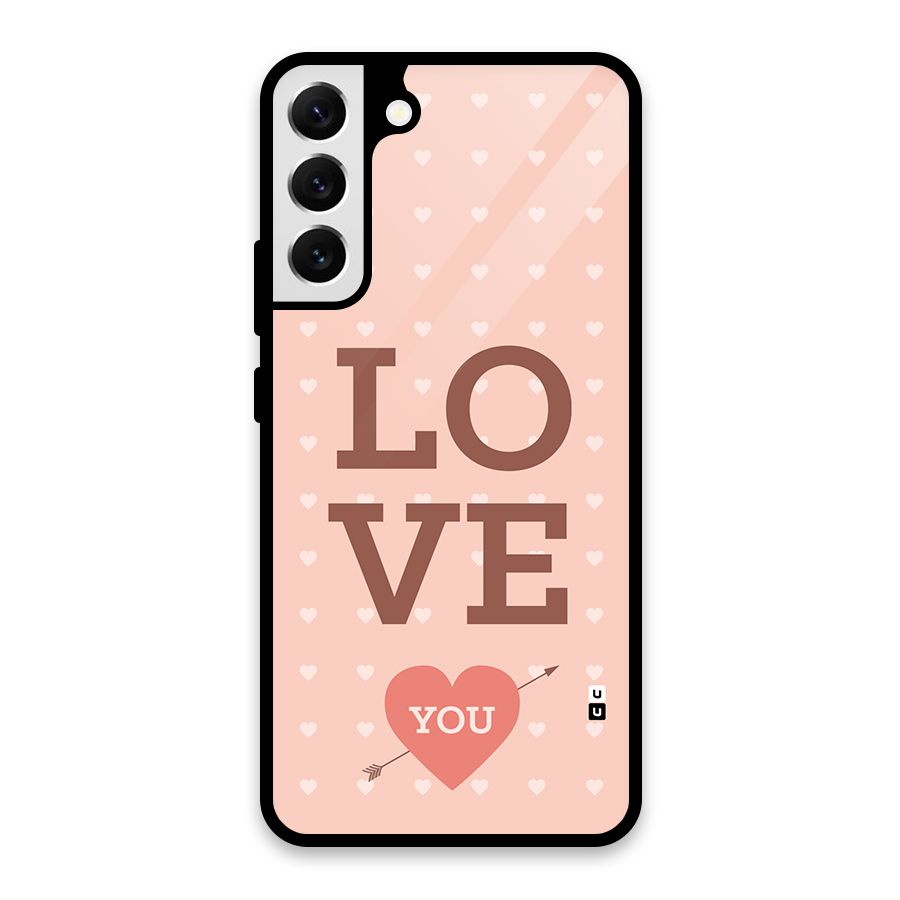 Love You Hearts Glass Back Case for Galaxy S22 Plus 5G