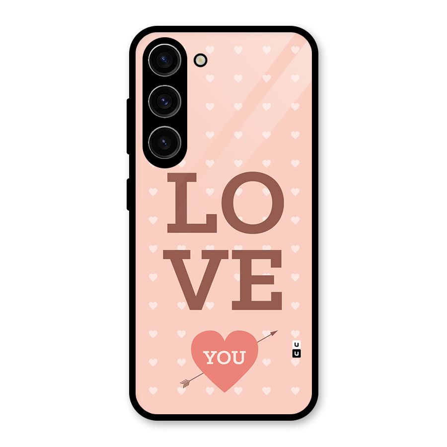 Love You Hearts Glass Back Case for Galaxy S23