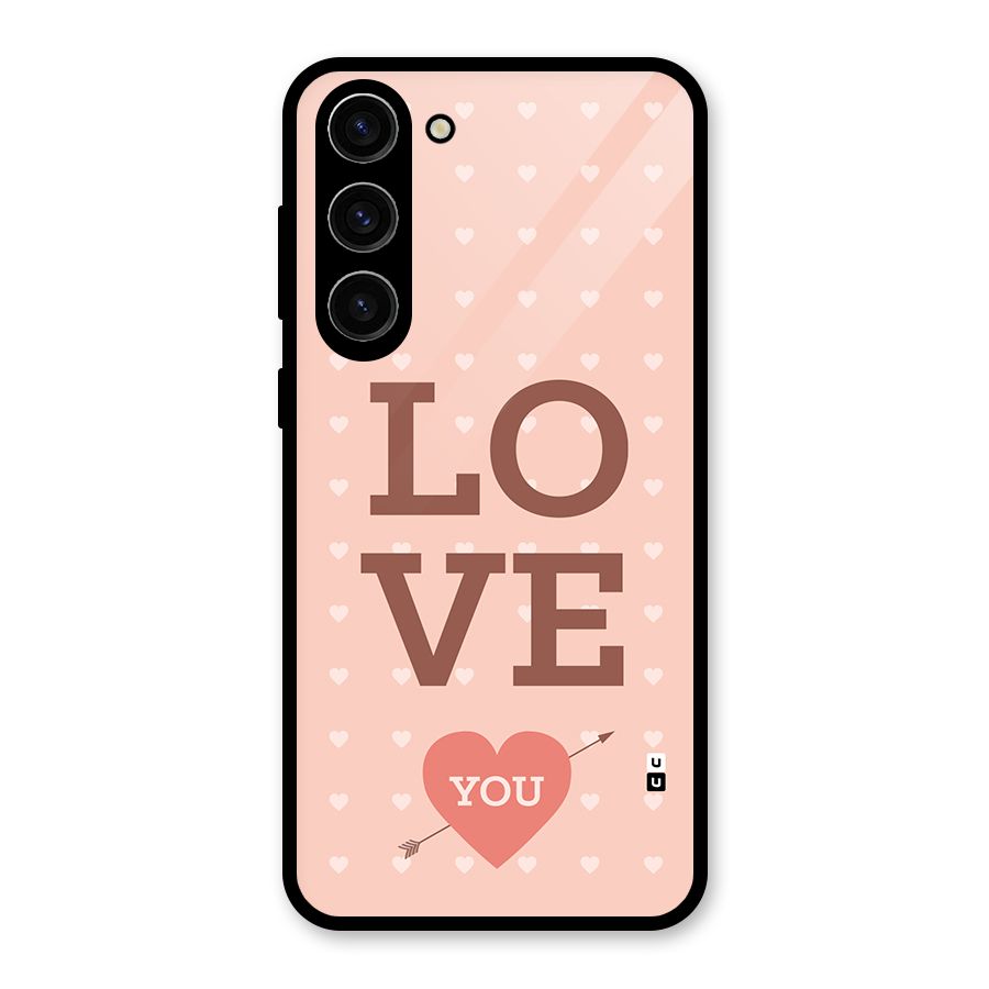 Love You Hearts Glass Back Case for Galaxy S23 Plus