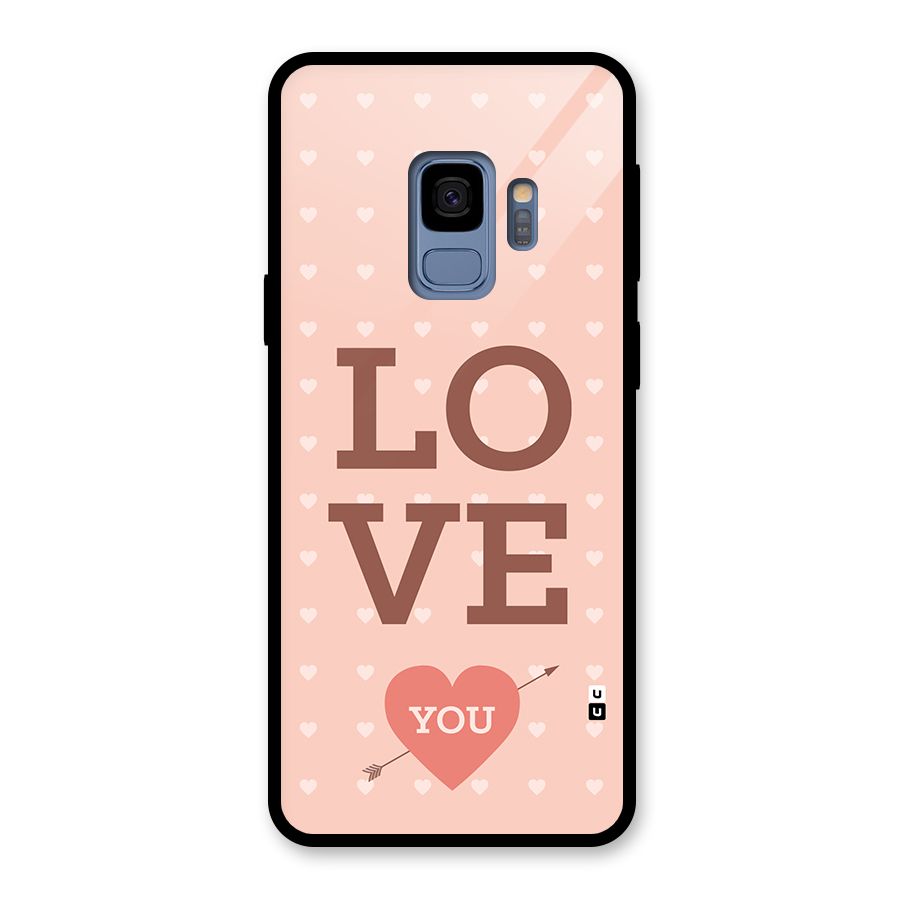 Love You Hearts Glass Back Case for Galaxy S9