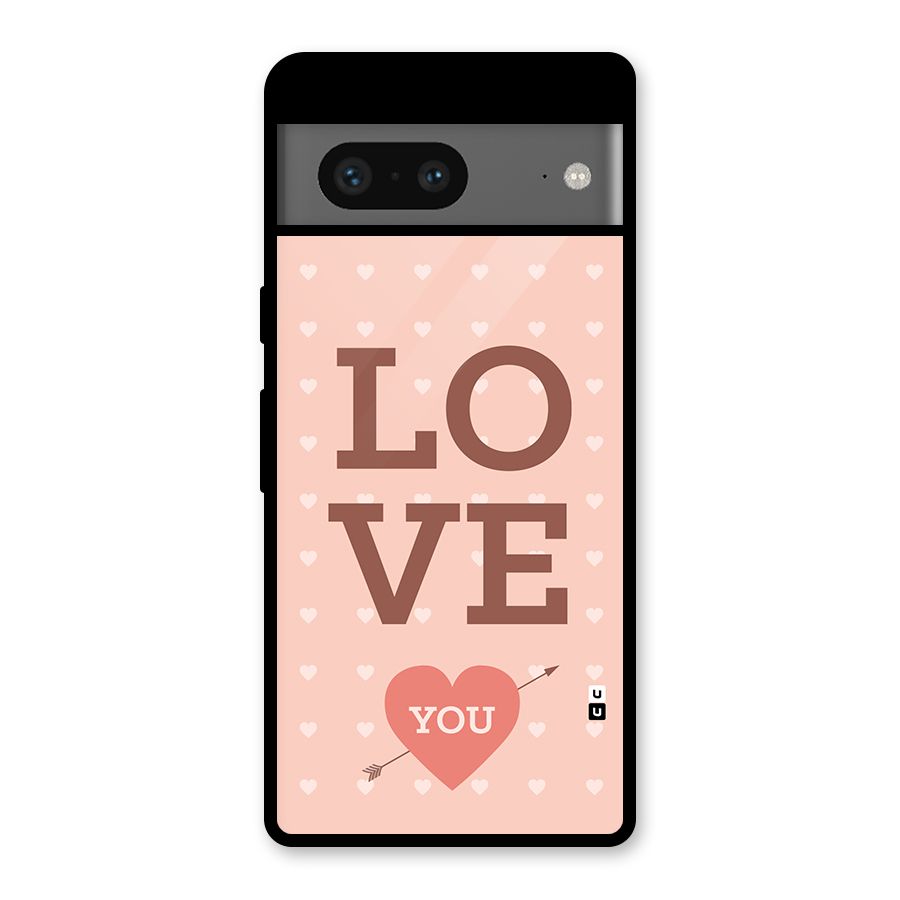 Love You Hearts Glass Back Case for Google Pixel 7