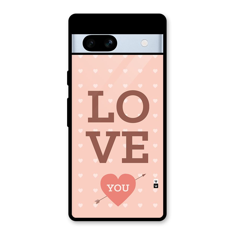 Love You Hearts Glass Back Case for Google Pixel 7a
