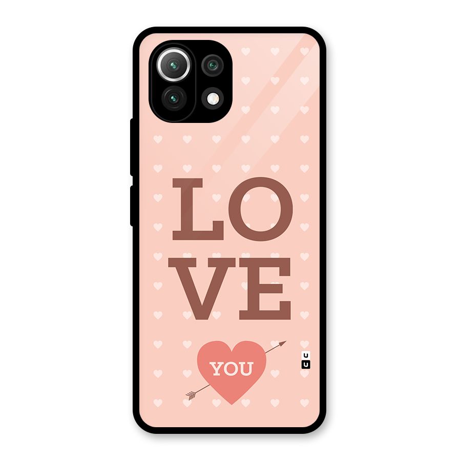 Love You Hearts Glass Back Case for Mi 11 Lite