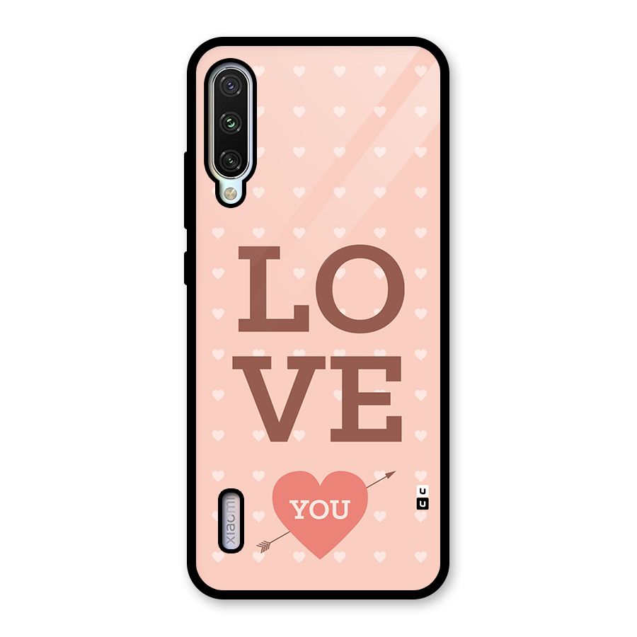 Love You Hearts Glass Back Case for Mi A3