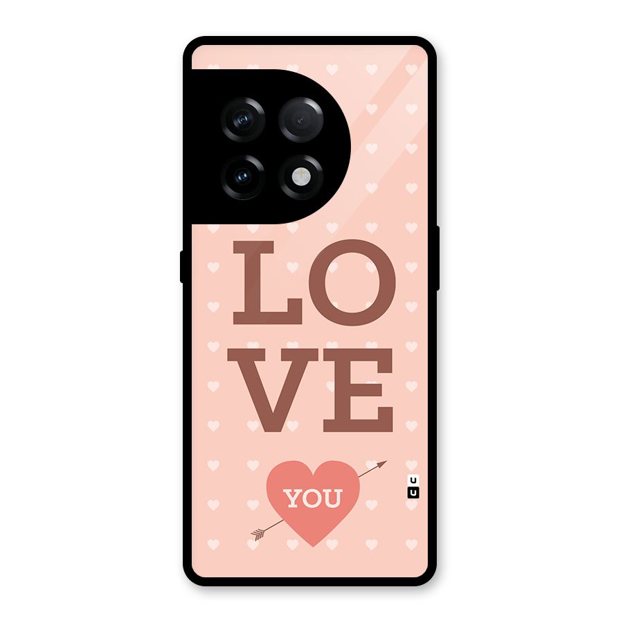 Love You Hearts Glass Back Case for OnePlus 11R