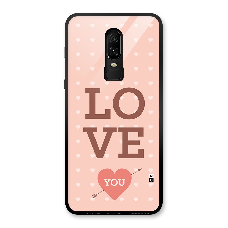 Love You Hearts Glass Back Case for OnePlus 6
