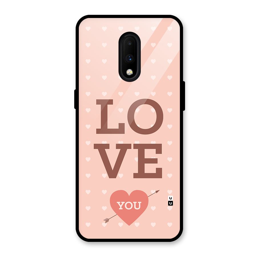 Love You Hearts Glass Back Case for OnePlus 7