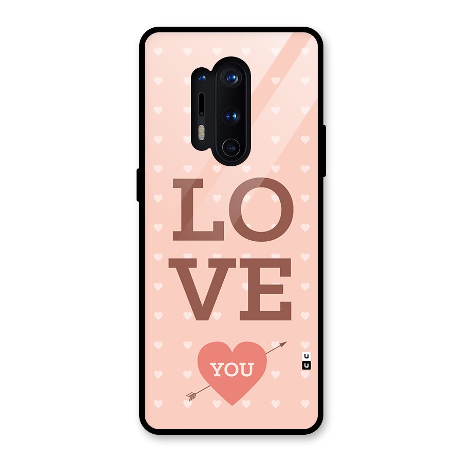 Love You Hearts Glass Back Case for OnePlus 8 Pro
