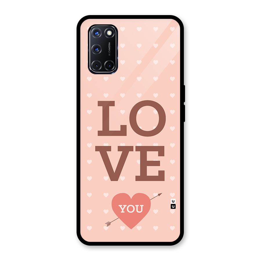 Love You Hearts Glass Back Case for Oppo A52