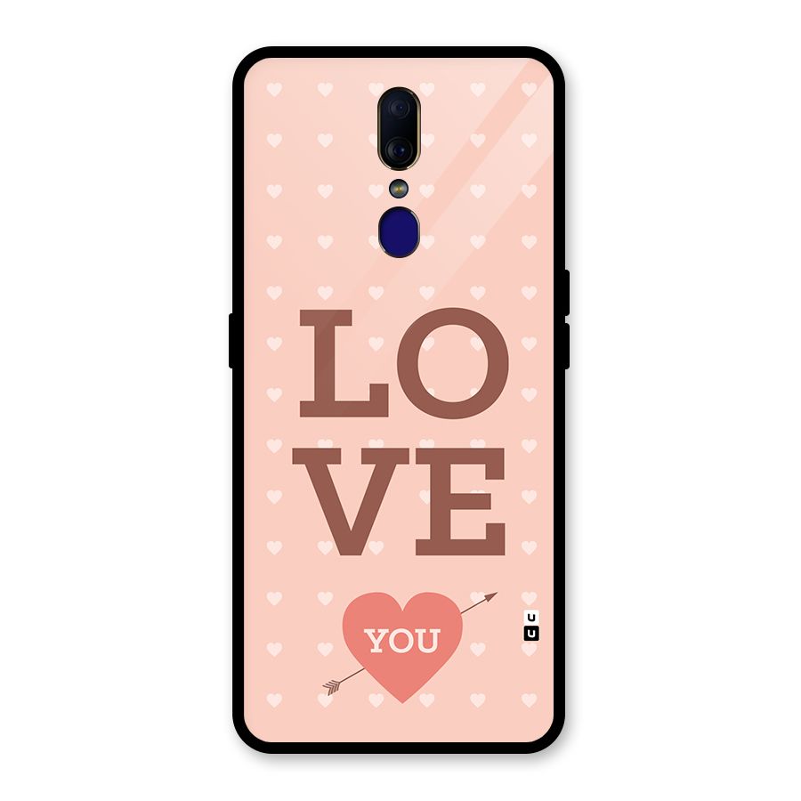 Love You Hearts Glass Back Case for Oppo F11