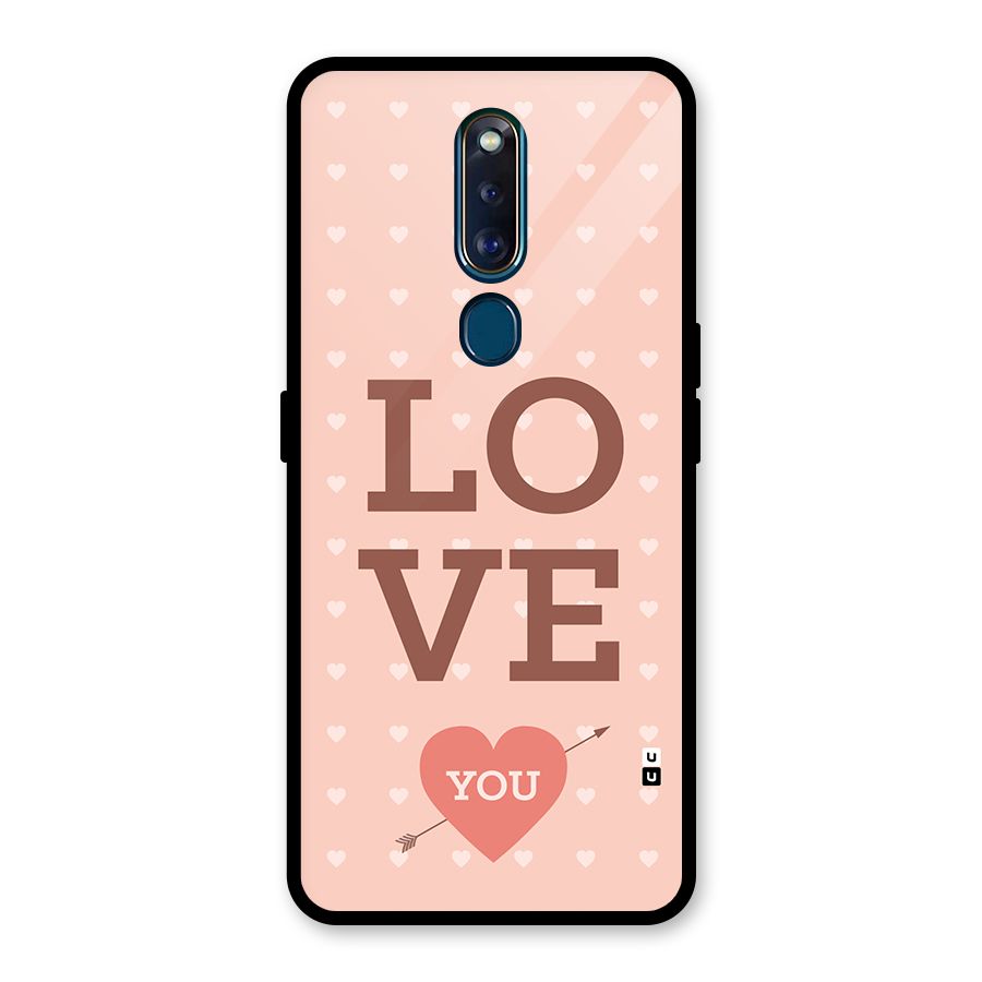 Love You Hearts Glass Back Case for Oppo F11 Pro
