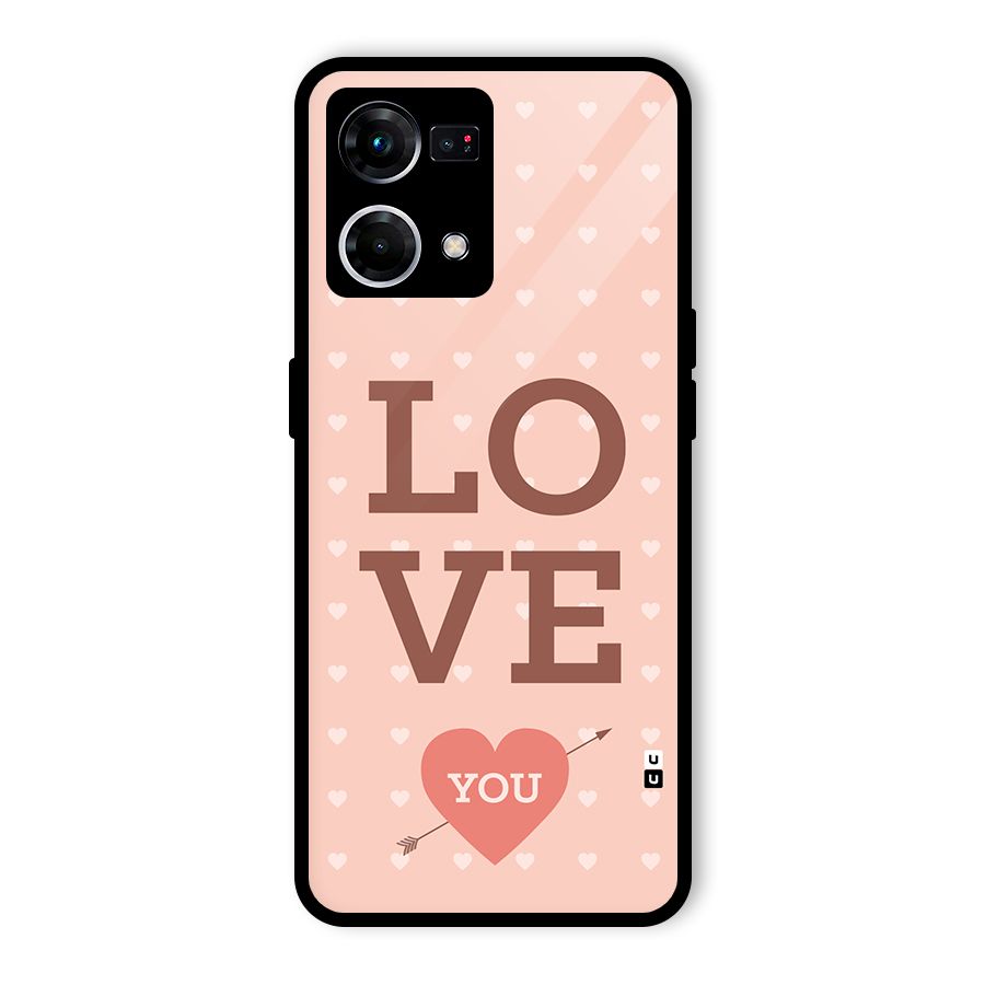 Love You Hearts Glass Back Case for Oppo F21 Pro 5G