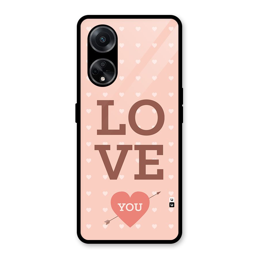 Love You Hearts Glass Back Case for Oppo F23