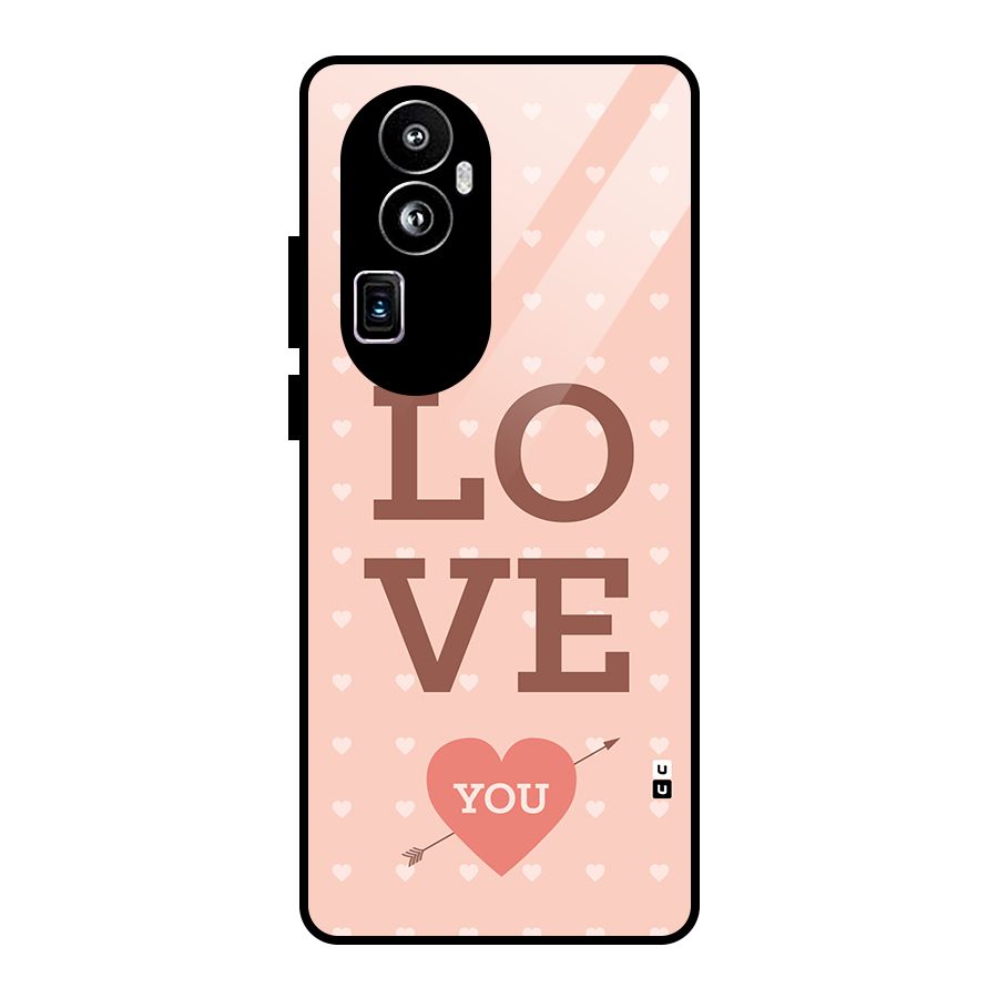 Love You Hearts Glass Back Case for Oppo Reno10 Pro Plus