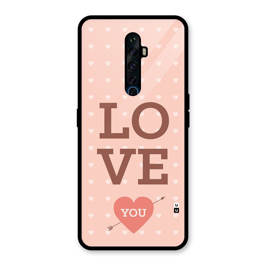 Love You Hearts Glass Back Case for Oppo Reno2 Z