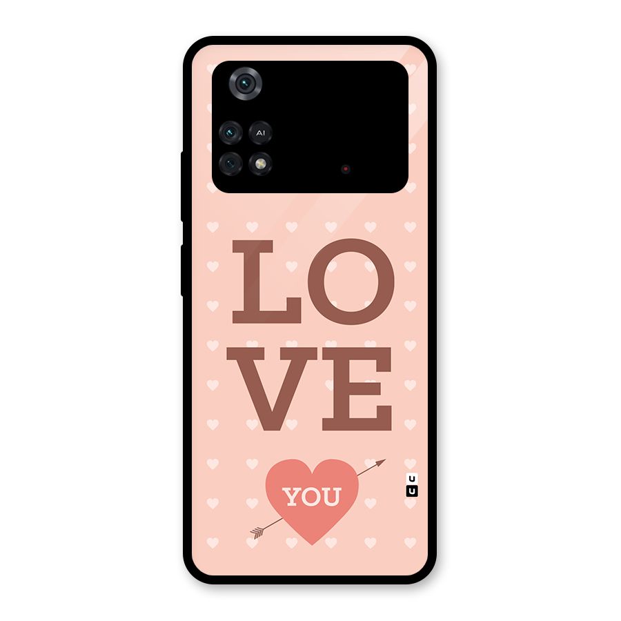 Love You Hearts Glass Back Case for Poco M4 Pro 4G