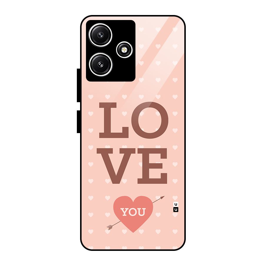 Love You Hearts Glass Back Case for Poco M6 Pro
