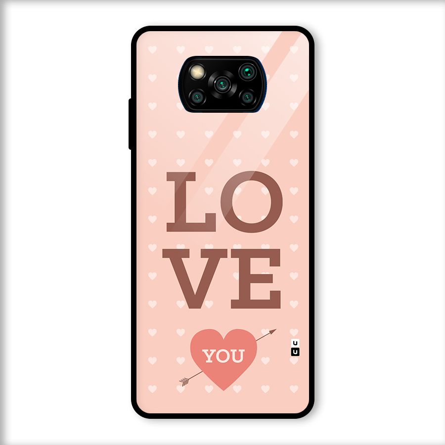 Love You Hearts Glass Back Case for Poco X3