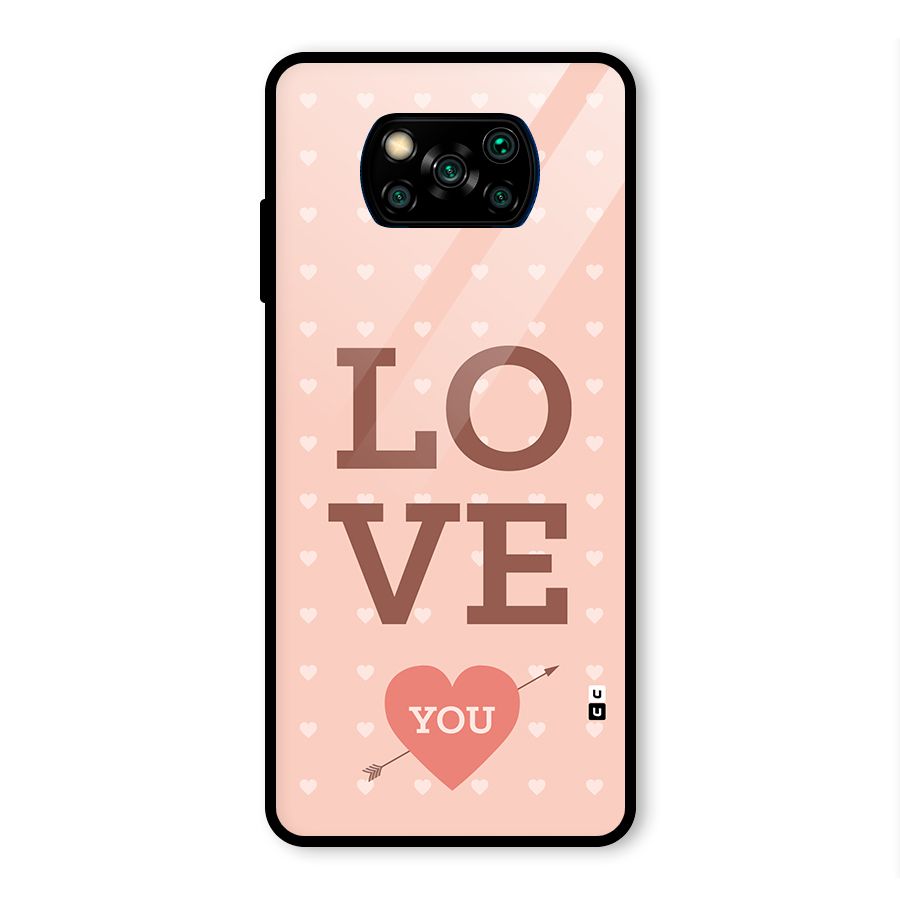 Love You Hearts Glass Back Case for Poco X3 Pro
