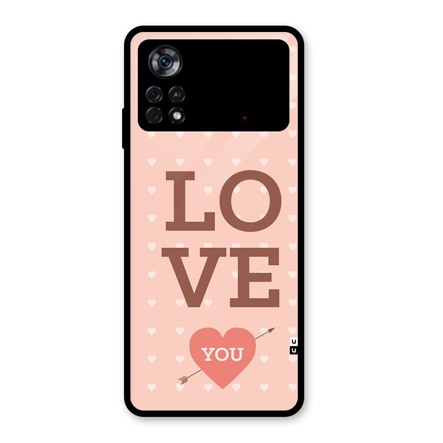 Love You Hearts Glass Back Case for Poco X4 Pro 5G